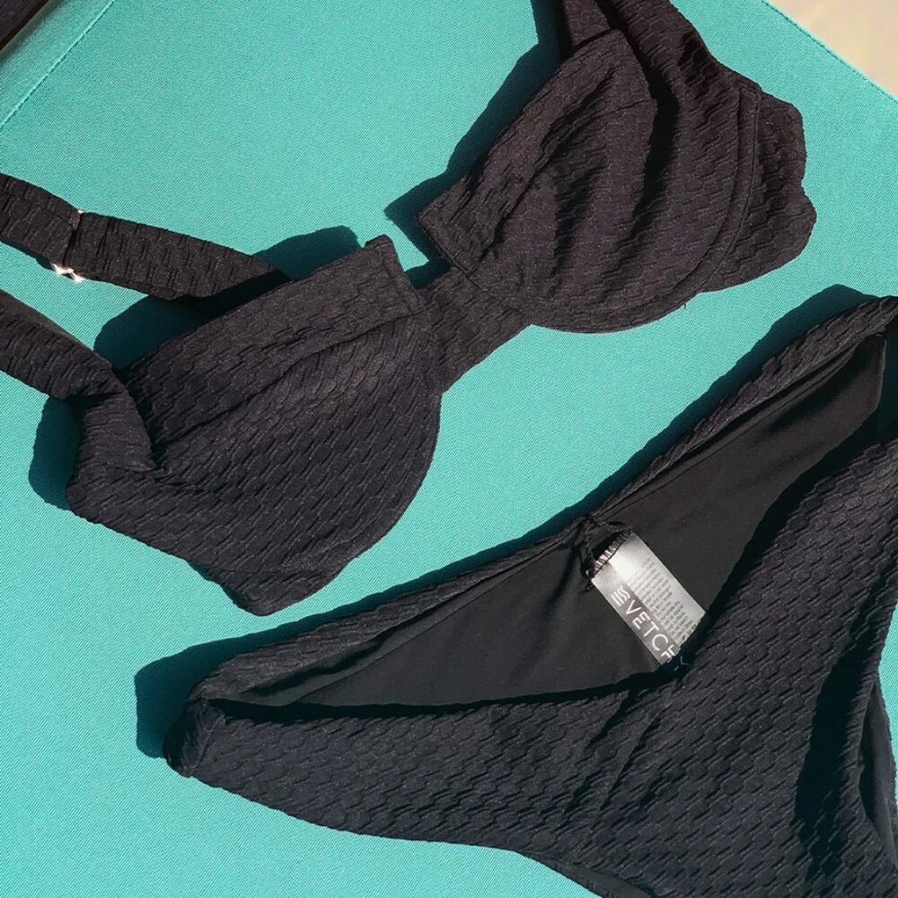 Vetchy laguna bikini swimwear black set NWOT